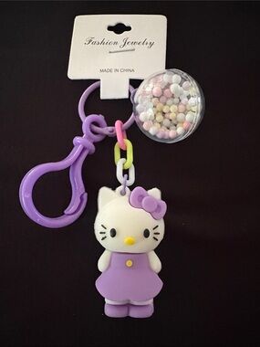 Fashion Jewelry Purple Hello Kitty Keychain Bag Charm